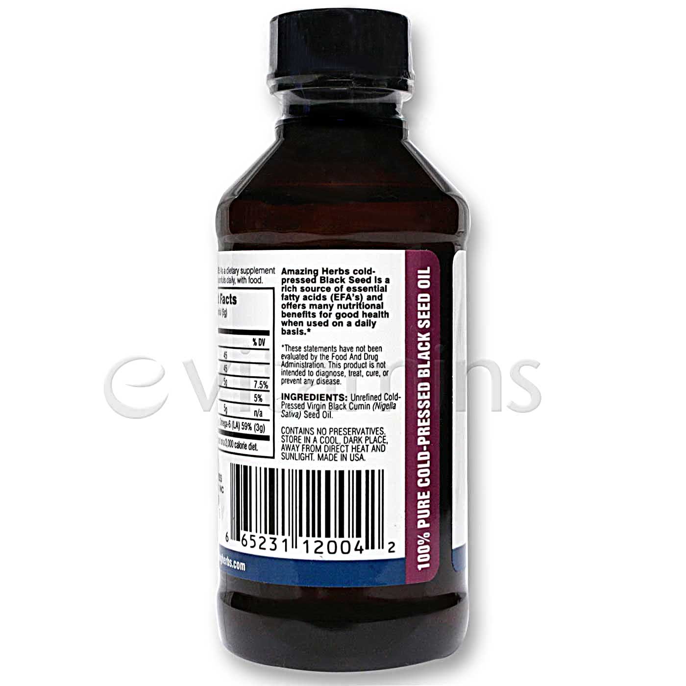 eVitamins.com: Amazing Herbs Black Seed Oil Liquid, Natural - 4 oz
