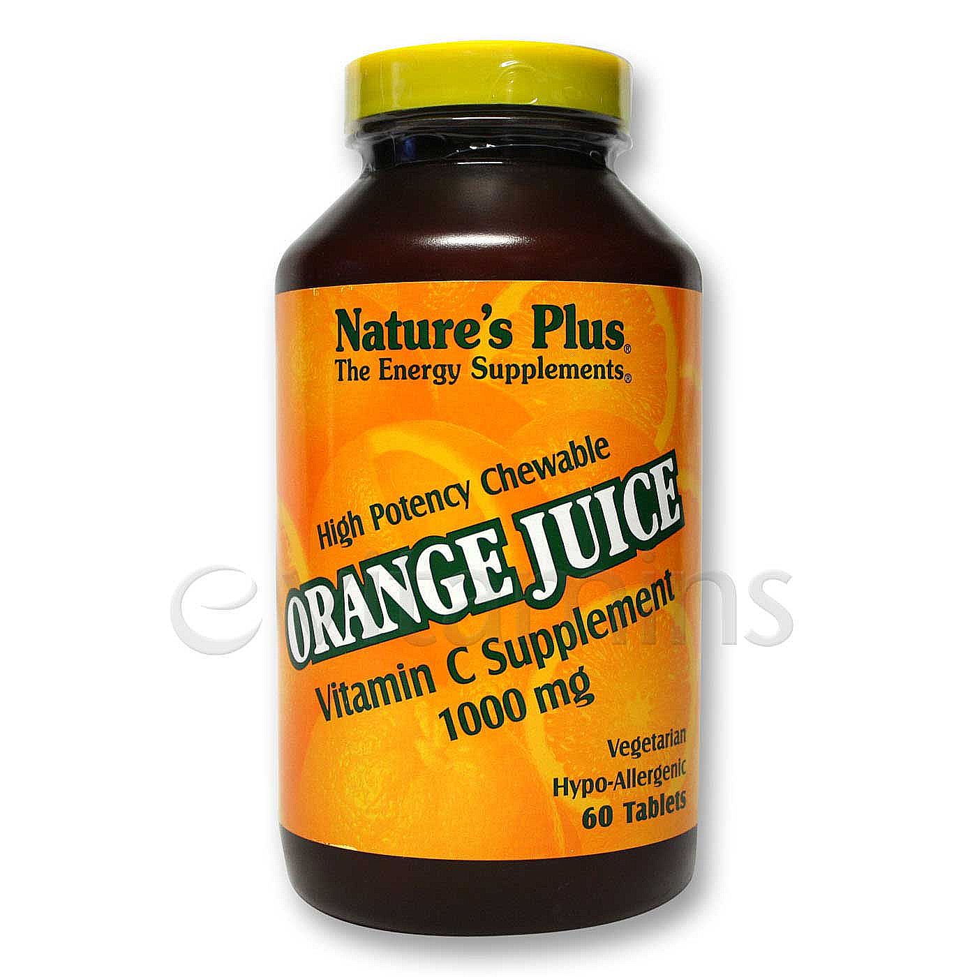 eVitamins.com: Nature's Plus Orange Juice 1000 mg - 60 Chews