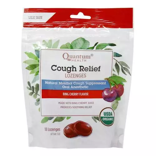 Quantum Cough Relief Lozenges Bing Cherry - 18 Lozenges - 312577_front2021.webp