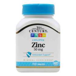 21st Century Chelated Zinc - 50 mg - 110 Tablets