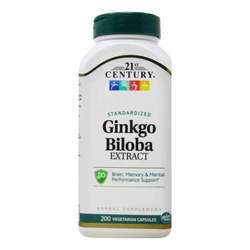 21st Century Ginkgo Biloba Extract - 60 mg - 200 Vegetarian Capsules