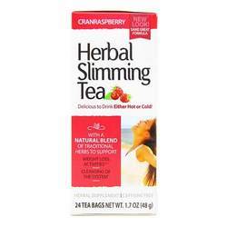 21st Century Herbal Slimming Tea, Cranraspberry - Caffeine Free - 24 Tea Bags