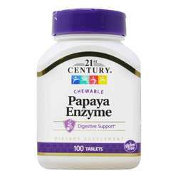 21st Century Chewable Papaya Enzyme - 100 Tablets