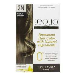AEQUO Color Cream Natural Hair Color, Brown - 2N Sable - One Application