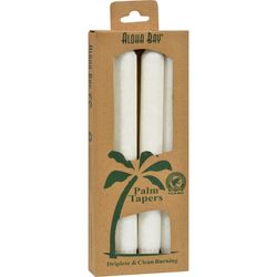 Aloha Bay Palm Candle Tapers, White - 4 pack