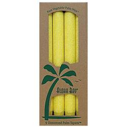 Aloha Bay Palm Candle Tapers, Yellow - 4 pack