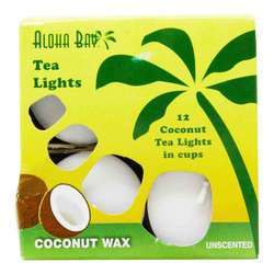 Aloha Bay Tea Light Candles Coconut Wax - 12 pack
