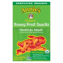 Annies Homegrown Organic Bunny Fruit Snacks, Tropical Treat - 5 Pouches