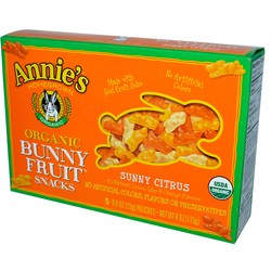 Annies本土有机兔子水果小吃，阳光柑橘-5个小袋