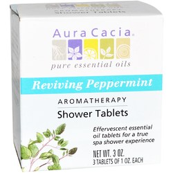 Aura Cacia Aromatherapy Shower Tablets, Peppermint - Reviving - 3 Tablets