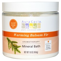 Aura Cacia Aromatherapy Mineral Bath Mix, Warming Balsam Fir - 16 oz