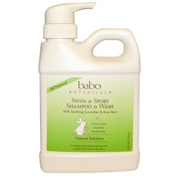 Babo Botanicals Baby Shampoo and Wash, Cucumber - Swim and Sport - 16 oz
