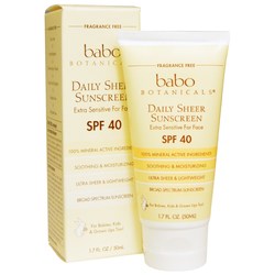 Babo Botanicals Daily Sheer For Face Sunscreen, SPF 40 - 1.7 oz