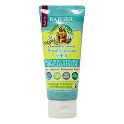 Badger Baby Sunscreen Cream - Chamomile  Calendula- Broad Spectrum SPF 30 - 2.9 fl oz (87 ml)