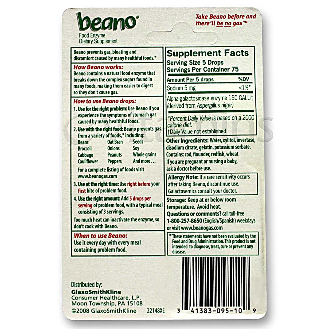 Beano Ingredients