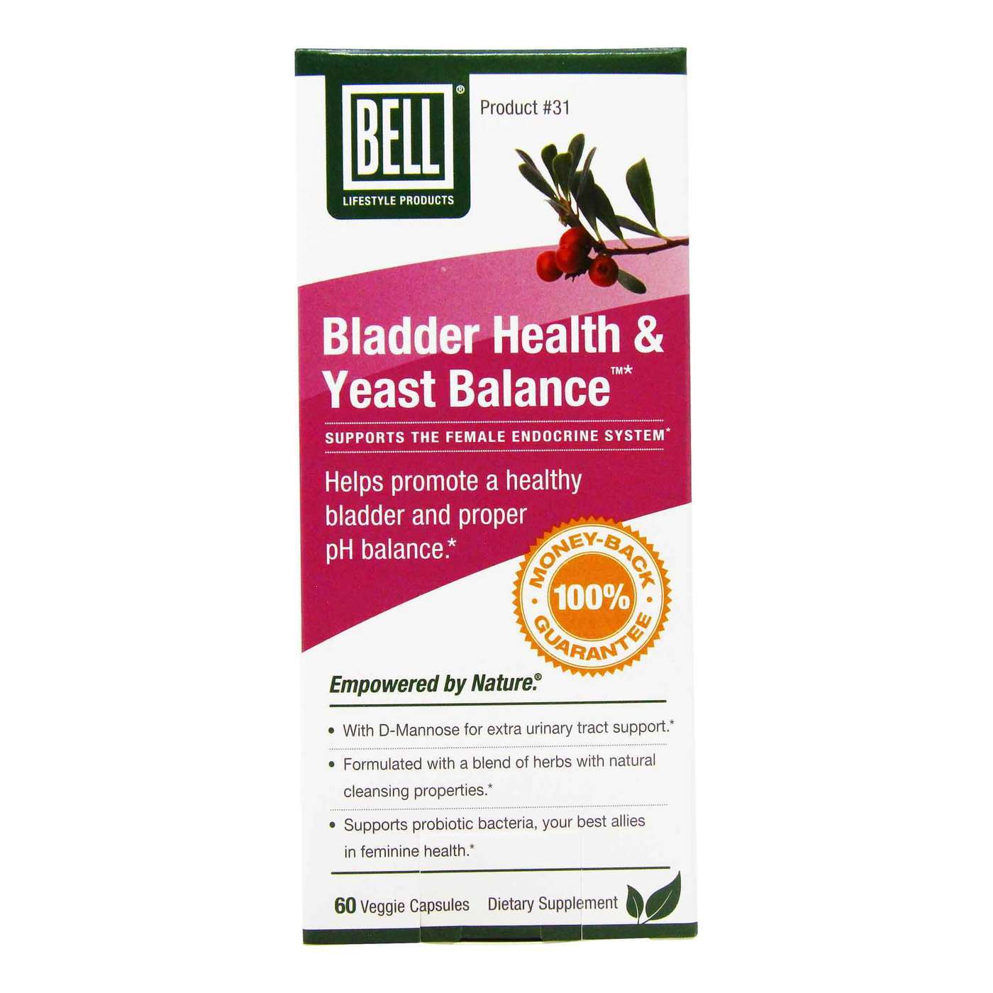 Bell Bladder Health and Yeast Balance - 60 Veggie Capsules - eVitamins Polska