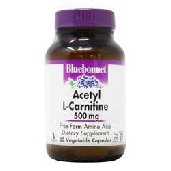Bluebonnet Nutrition Acetyl L-Carnitine - 500 mg - 30 Vegetable Capsules