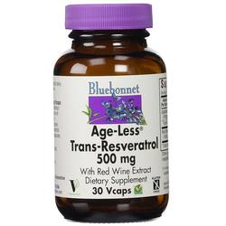 Bluebonnet Nutrition Age-Less Trans-Resveratrol - 500 mg - 30 Vegetarian Capsules