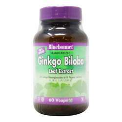 Bluebonnet Nutrition Ginkgo Biloba Leaf Extract - 60 mg - 60 Vegetarian Capsules