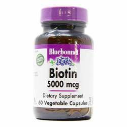 Bluebonnet Nutrition Biotin - 5,000 mcg - 60 Vegetable Capsules