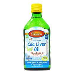 Carlson Labs Cod Liver Oil for Kids, Lemon - 8.4 fl oz (250 ml)