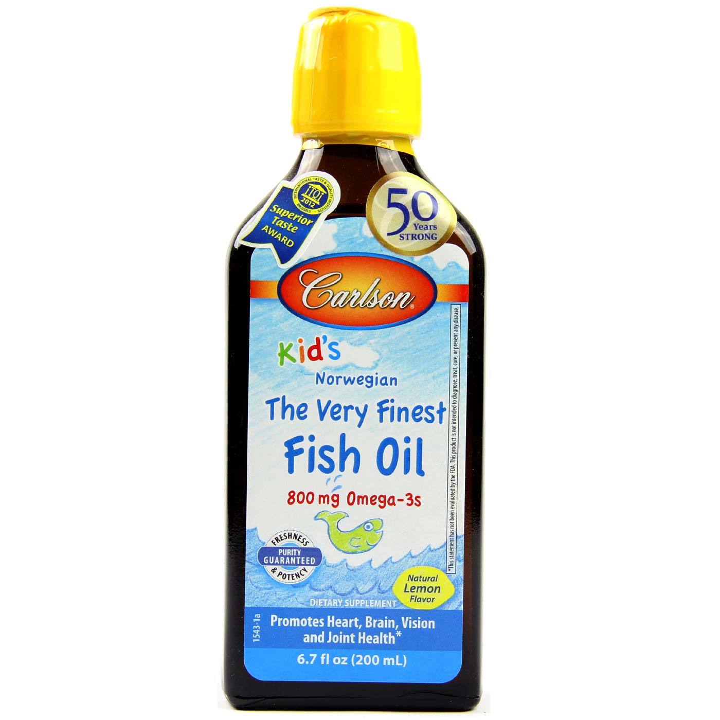 Carlson Labs Very Finest Fish Oil for Kids, Lemon 200 ml