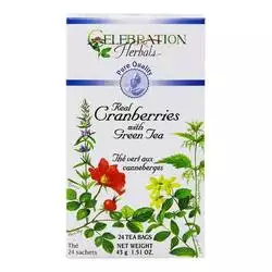 庆祝草药绿茶，蔓越莓-纯品质- 24茶包