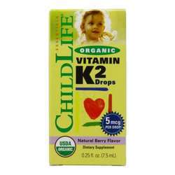 ChildLife有机维生素K2滴，浆果- 0.75 fl oz (7.5ml)
