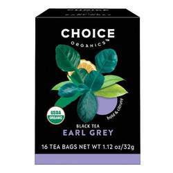 Choice Organics Black Tea, Earl Grey - 16 Tea Bags - Net WT 1.12 oz (32g)
