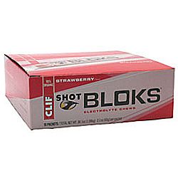 Clif Bar Shot Bloks Energy Chews, Strawberry - 18 pack