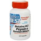 Betaine HCI Pepsin and Gentian Bitters 120 Capsules Yeast Free by Doctor's Best