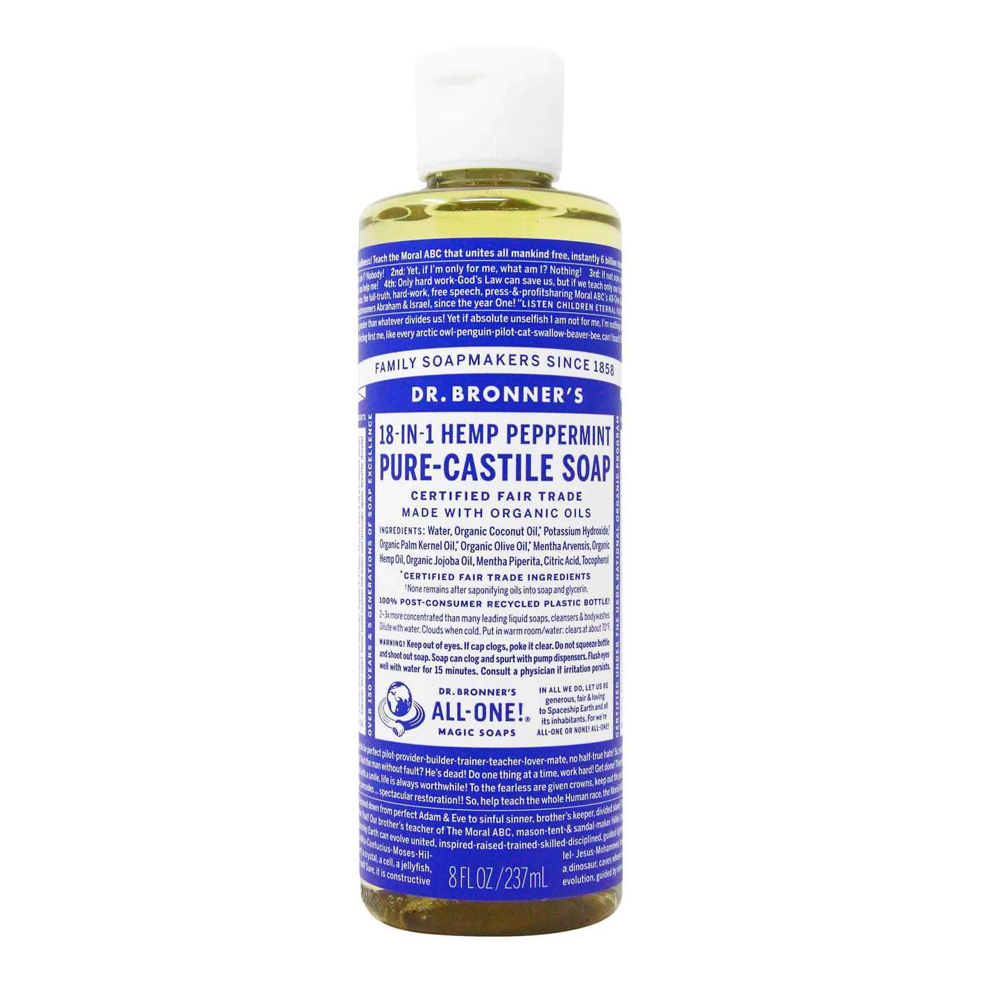 Dr. Bronner's Peppermint Oil Pure Castile Soap, Peppermint - 8 fl oz (237  ml) - eVitamins India