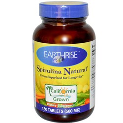 Earthrise Spirulina Natural - 3,000 mg - 180 Tablets