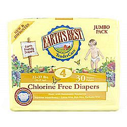 Earth's Best Chlorine Free Diapers - Size 4 (22 to 37 lbs) - 30 Count