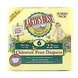 Earth's Best Chlorine Free Diapers - Size 6 (35+ lbs) - 22 Count
