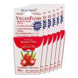 Eco-Dent VeganFloss, Cranberry - 6 pack