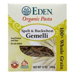 Eden Foods Pasta, Organic - Spelt and Buckwheat Gemelli - 12 oz