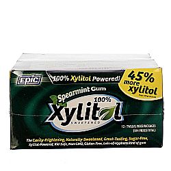 Epic Dental Xylitol Gum, Spearmint - 12 - 12 Piece Packs