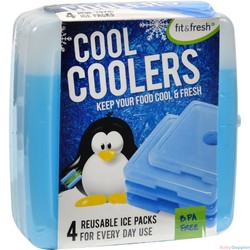 健身和新鲜的孩子冷却器可重复使用的冰袋-4包