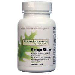 FoodScience of Vermont Ginkgo Biloba - 60 mg - 90 Capsules