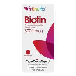 Frunutta Biotin, 5000 mcg - 100 Tablets