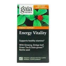 Gaia Herbs Energy Vitality  - 60 Vegetarian Liquid Phyto-Caps