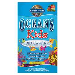 Garden of Life Oceans Kids DHA Chewables, Berry Lime - 120 Chewable Softgels