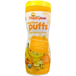 Happy Baby Happy Puffs, Banana - 6 - 2.1 oz Cans