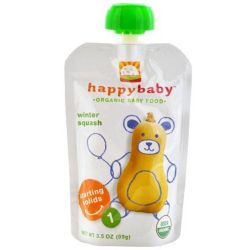 Happy Baby Organic Baby Food Stage 1 Starting Solids, Winter Squash - 8 - 3.5 oz Pouches