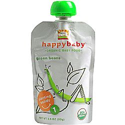 Happy Baby Organic Baby Food Stage 1 Starting Solids, Green Beans  - 3.5 oz