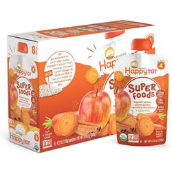 Happy Tot Organic Superfoods Fruit and Vegetable Mixes, Sweet Potato, Apple, Carrot and Cinnamon - 16 - 4.22 oz Pouches