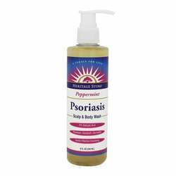 Heritage Store Psoriasis Scalp  Body Wash, Peppermint - 8 oz
