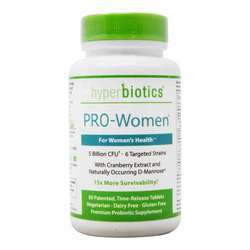 Hyperbiotics PRO-Women with Targeted Strains Cranberry Extract  D-Mannose - 30 Time-Release Tablets