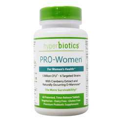 Hyperbiotics PRO-Women with Targeted Strains Cranberry Extract  D-Mannose - 60 Time-Release Tablets